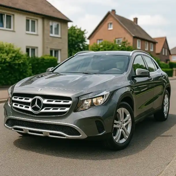 Gebrauchtwagen-Mittelklassefahrzeug bereit für den Autoankauf in Ilmenau auf einem Parkplatz.